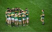 28 August 2016; Peter Crowley of Kerry joins his team huddle ahead of the GAA Football All-Ireland Senior Championship Semi-Final game between Dublin and Kerry at Croke Park in Dublin. Photo by Daire Brennan/Sportsfile