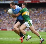 28 August 2016; Dean Rock of Dublin in action against Aidan O’Mahony of Kerry during the GAA Football All-Ireland Senior Championship Semi-Final game between Dublin and Kerry at Croke Park in Dublin. Photo by Ray McManus/Sportsfile