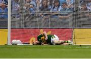 28 August 2016; Darran O’Sullivan of Kerry lies injured after scoring his side's first goal during the GAA Football All-Ireland Senior Championship Semi-Final game between Dublin and Kerry at Croke Park in Dublin. Photo by Piaras Ó Mídheach/Sportsfile