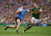 28 August 2016; Michael Darragh MacAuley of Dublin in action against David Moran of Kerry during the GAA Football All-Ireland Senior Championship Semi-Final game between Dublin and Kerry at Croke Park in Dublin. Photo by Ray McManus/Sportsfile