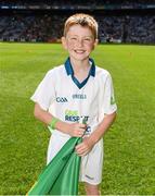 28 August 2016; eir Flagbearer Jamie O'Sullivan, age 10, from Cahersiveen, Co Kerry, at the GAA Football All-Ireland Senior Championship Semi-Final game between Dublin and Kerry at Croke Park in Dublin. Photo by Stephen McCarthy/Sportsfile