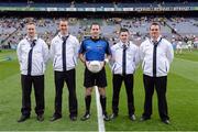 28 August 2016; Referee Martin McNally with his officials prior to the Electric Ireland GAA Football All-Ireland Minor Championship Semi-Final game between Kerry and Kildare at Croke Park in Dublin. Photo by Piaras Ó Mídheach/Sportsfile
