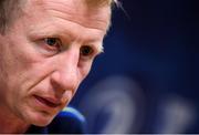 29 August 2016; Leinster head coach Leo Cullen speaking during a press conference at UCD, Belfield, Dublin. Photo by Stephen McCarthy/Sportsfile