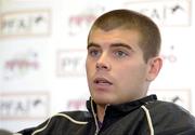 23 November 2010; Former Bohemians player Conor Powell speaking at a press conference to announce the PFAI / FIFPro Scandinavian Tournament, which will take place in Oslo, Norway on Friday 14th January 2011. AUL Complex, Clonshaugh, Co. Dublin. Photo by Sportsfile