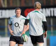 23 November 2010; Ireland's Jamie Heaslip and Leo Cullen during squad training ahead of their Autumn International against Argentina on Sunday. Ireland Rugby Squad Training, Donnybrook Stadium, Donnybrook, Dublin. Picture credit: Brian Lawless / SPORTSFILE