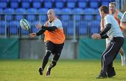 23 November 2010; Ireland's Peter Stringer and Ronan O'Gara during squad training ahead of their Autumn International against Argentina on Sunday. Ireland Rugby Squad Training, Donnybrook Stadium, Donnybrook, Dublin. Picture credit: Brian Lawless / SPORTSFILE