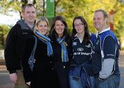 16 October 2010; Leinster fans, from left, Ronan Corrigan, Emer Kelly, Maeve Kelly, Aoife Kelly and Brian Kelly at the game. Heineken Cup Pool 2, Round 2, Saracens v Leinster, Wembley Stadium, Wembley, London. Photo by Sportsfile