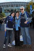 16 October 2010; Leinster fans Hannah Collins, left, Denise Kinsella and Peter Collins at the game. Heineken Cup Pool 2, Round 2, Saracens v Leinster, Wembley Stadium, Wembley, London. Photo by Sportsfile