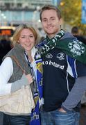 16 October 2010; Leinster fans Pippa Seaton and James Costello at the game. Heineken Cup Pool 2, Round 2, Saracens v Leinster, Wembley Stadium, Wembley, London. Photo by Sportsfile