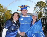 16 October 2010; Leinster fans Nikki Gill, left, Keith Gill and Sarah Gill at the game. Heineken Cup Pool 2, Round 2, Saracens v Leinster, Wembley Stadium, Wembley, London. Photo by Sportsfile