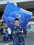 30 October 2010; Leinster supporter Ross Meaney, age 11 from Dalkey, Co. Dublin, shows his support for his team ahead of the game. Celtic League, Leinster v Edinburgh, RDS, Ballsbridge, Dublin. Picture credit: David Maher / SPORTSFILE
