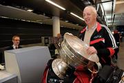 24 November 2010; Cork manager Conor Counihan with the Sam Maguire cup prior to departure for Kuala Lumpur ahead of the 2010 GAA Football All-Stars Tour, sponsored by Vodafone. Dublin Airport, Dublin. Picture credit: Brian Lawless / SPORTSFILE