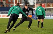 24 November 2010; Ireland's Brian O'Driscoll in action against team-mate Tommy Bowe during squad training ahead of their Autumn International against Argentina on Sunday. Ireland Rugby Squad Training, Donnybrook Stadium, Donnybrook, Dublin. Picture credit: Brendan Moran / SPORTSFILE