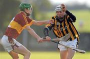 24 November 2010; Declan Dunne, Castlecomer CS, in action against Kevin Kenny, Kilkenny CBS. Leinster Colleges Senior Hurling ‘A’ League Semi-Final, Castlecomer CS v Kilkenny CBS, Palmerstown GAA Club, Palmerstown, Co. Kilkenny. Picture credit: Matt Browne / SPORTSFILE