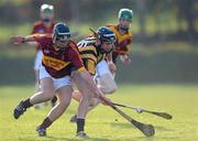 24 November 2010; Stephen Daly, Castlecomer CS, in action against Mark Croghan, Kilkenny CBS. Leinster Colleges Senior Hurling ‘A’ League Semi-Final, Castlecomer CS v Kilkenny CBS, Palmerstown GAA Club, Palmerstown, Co. Kilkenny. Picture credit: Matt Browne / SPORTSFILE