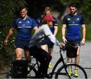 29 August 2016; Leinster players, from left, Andrew Porter, James Tracy and Barry Daly arrive for squad training at UCD, Belfield in Dublin. Photo by Stephen McCarthy/Sportsfile