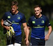 29 August 2016; Josh van der Flier, left, and Nick McCarthy of Leinster arrive for squad training at UCD, Belfield in Dublin. Photo by Stephen McCarthy/Sportsfile
