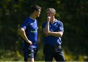29 August 2016; Jonathan Sexton in conversation with Leinster head of rugby operations Guy Easterby during squad training at UCD, Belfield in Dublin. Photo by Stephen McCarthy/Sportsfile