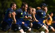 29 August 2016; Jamie Heaslip, right, and Leinster team-mates Jack McGrath, Cian Healy and Bryan Byrne during squad training at UCD, Belfield in Dublin. Photo by Stephen McCarthy/Sportsfile