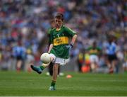 28 August 2016; Conor Sweeney, St John's NS, Ballisodare, Sligo, representing Kerry, during the INTO Cumann na mBunscol GAA Respect Exhibition Go Games at the GAA Football All-Ireland Senior Championship Semi-Final game between Dublin and Kerry at Croke Park in Dublin. Photo by Ray McManus/Sportsfile