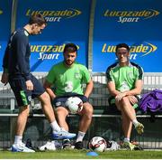 29 August 2016; Robbie Keane of Republic of Ireland with Shane Long and Seamus Coleman during squad training at the National Sports Campus, Abbottown, Dublin.  Photo by David Maher/Sportsfile