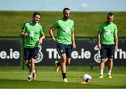 29 August 2016; Marc Wilson with Robbie Brady, left, and Glenn Whelan of Republic of Ireland during squad training at the National Sports Campus, Abbottown, Dublin.  Photo by David Maher/Sportsfile
