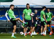 29 August 2016; Harry Arter, left, and Glenn Whelan of Republic of Ireland during squad training at the National Training Centre in Abbottown, Dublin. Photo by Ramsey Cardy/Sportsfile