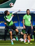 29 August 2016; Harry Arter, left, and Glenn Whelan of Republic of Ireland during squad training at the National Training Centre in Abbottown, Dublin. Photo by Ramsey Cardy/Sportsfile