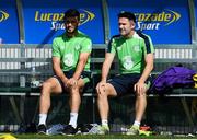 29 August 2016; Shane Long, left, and Robbie Keane of Republic of Ireland during squad training at the National Training Centre in Abbottown, Dublin. Photo by Ramsey Cardy/Sportsfile