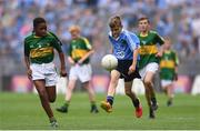 28 August 2016; Luke Whitney, St Oliver Plunkett BNS, Moate, Westmeath, representing Dublin, in action during the INTO Cumann na mBunscol GAA Respect Exhibition Go Games at the GAA Football All-Ireland Senior Championship Semi-Final game between Dublin and Kerry at Croke Park in Dublin. Photo by Ramsey Cardy/Sportsfile