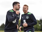 30 August 2016; Robbie Brady and Paul McShane of Republic of Ireland during squad training at the National Sports Campus in Abbottown, Dublin. Photo by David Maher/Sportsfile