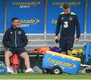30 August 2016; James McCarthy and Seamus Coleman of Republic of Ireland during squad training at the National Sports Campus in Abbottown, Dublin. Photo by David Maher/Sportsfile