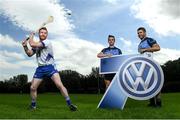 30 August 2016; Richie Power, 8-time All-Ireland winner with Kilkenny, joined St Judes club representative Brendan McManamon to officially launch this year’s Volkswagen All-Ireland Junior Hurling Sevens, which will take place in St. Judes GAA club on Saturday 3rd September. This is Volkswagen’s second year sponsoring Junior Sevens, which also includes the football event at St. Judes on September 17th. Pictured are, from left, Richie Power, Oisin O'Donnell and Brendan McManamon. St. Jude's GAA Club in Templeogue, Dublin. Photo by Ramsey Cardy/Sportsfile