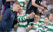 30 August 2016; Republic of Ireland international James McClean poses for a photo with supporters ahead of the SSE Airtricity League Premier Division game between Shamrock Rovers and Derry City at Tallaght Stadium in Tallaght, Co Dublin. Photo by Seb Daly/Sportsfile