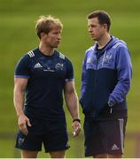 31 August 2016; Munster scrum coach Jerry Flannery in conversation with physio Keith Thornhill, right, during squad training at the University of Limerick in Limerick. Photo by Stephen McCarthy/Sportsfile