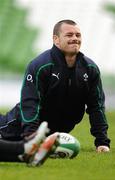 26 November 2010; Ireland's Cian Healy during squad training ahead of their Autumn International against Argentina on Sunday. Ireland Rugby Squad Training, Aviva Stadium, Lansdowne Road, Dublin. Picture credit: Stephen McCarthy / SPORTSFILE