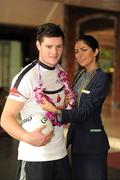26 November 2010; Crowne Plaza Hotel staff member Pegah Ghanbarzadeh welcomes Martin Clarke in advance of the game. GAA Football All-Stars Tour 2010 sponsored by Vodafone. Crowne Plaza Hotel, Mutiara, Kuala Lumpur, Malaysia. Picture credit: Ray McManus / SPORTSFILE