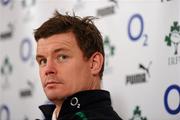 26 November 2010; Ireland's Brian O'Driscoll during the squad announcement ahead of their Autumn International against Argentina on Sunday. Ireland Rugby Squad Announcement, Aviva Stadium, Lansdowne Road, Dublin. Picture credit: Stephen McCarthy / SPORTSFILE