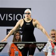 26 November 2010; Ireland's Grainne Murphy, from New Ross, Co. Wexford, prepares for Heat 1 of the Women's 100m Indiviual Medley event, where she finished 2nd, in a time of 1:02.18, a new Irish record. This placed her 16th overall, as secured a place in the semi-final. 14th European Short Course Swimming Championships - Day 2, Pieter van den Hoogenband Swimming Stadium, Eindhoven, Netherlands. Picture credit: Frank Kliebisch / SPORTSFILE