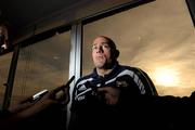 26 November 2010; Argentina captain Felipe Contepomi speaking to journalists during a press conference ahead of their Autumn International against Ireland, on Sunday. Argentina Rugby Team Announcement, Burlington Hotel, Dublin. Photo by Sportsfile