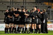 26 November 2010; The Young Munster team, including Paul O'Connell, listen to head coach Mike Prendergast, right, before the game. All-Ireland League Division 1, Shannon v Young Munster, Thomond Park, Limerick. Picture credit: Diarmuid Greene / SPORTSFILE