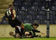 26 November 2010; Brian Tuohy, Connacht, reaches out to touch the ball down for his side's first try. Celtic League, Edinburgh v Connacht, Murrayfield Stadium, Edinburgh, Scotland. Picture credit: Craig Watson / SPORTSFILE