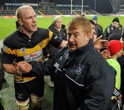 26 November 2010; Paul O'Connell, Young Munster, congratulates Shannon's Garry McNamara after the game. All-Ireland League Division 1, Shannon v Young Munster, Thomond Park, Limerick. Picture credit: Diarmuid Greene / SPORTSFILE