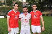 27 November 2010; Tyrone players Ryan McMenamin, centre, who lki ned out with the 2009 All-Stars, with Joe, left, and Justin McMahon, 2010  All-Stars, after the game. GAA Football All-Stars Tour 2009, sponsored by Vodafone, 2009 All-Stars v 2010 All-Stars, Royal Selangor Club, Bukit Kiara, Kuala Lumpur, Malaysia. Picture credit: Ray McManus / SPORTSFILE