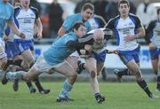 27 November 2010; Cronan Healy, Cork Constitution, is tackled by Conor Hartigan, Garryowen. All-Ireland League Division 1, Garryowen v Cork Constitution, Dooradoyle, Limerick. Picture credit: Diarmuid Greene / SPORTSFILE