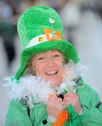 28 November 2010; Ireland rugby supporter Miriam Byrne, from Clondalkin, Dublin, on her way to the game. Autumn International, Ireland v Argentina, Aviva Stadium, Lansdowne Road, Dublin. Picture credit: Brian Lawless / SPORTSFILE