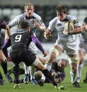 28 November 2010; Dominic Ryan, Leinster, tries to break through the Ospreys defence. Celtic League, Ospreys v Leinster, Liberty Stadium, Swansea, Wales. Picture credit: Steve Pope / SPORTSFILE