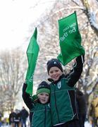 28 November 2010; Ireland supporters Tom age 5, and Jack Grant, age 8, from Glenageary, Dublin, ahead of the game. Autumn International, Ireland v Argentina, Aviva Stadium, Lansdowne Road, Dublin. Picture credit: Stephen McCarthy / SPORTSFILE