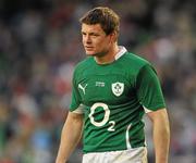 28 November 2010; Brian O'Driscoll, Ireland, before receiving medical attention from team doctor Dr. Eanna Falvey prior to his substitution. Autumn International, Ireland v Argentina, Aviva Stadium, Lansdowne Road, Dublin. Picture credit: David Maher / SPORTSFILE