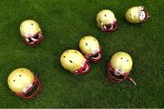 31 August 2016; Football helmets lie on the grass as Boston College undertake some last minute preparation ahead of the Aer Lingus College Football Classic where they will take on Georgia Tech this Saturday in the Aviva Stadium. There is a full schedule of events taking place from today all across Dublin with limited tickets still available for the main event on Saturday. Check out www.collegefootballireland.com for more information. Carton House in Maynooth, Co Kildare. Photo by Brendan Moran/Sportsfile